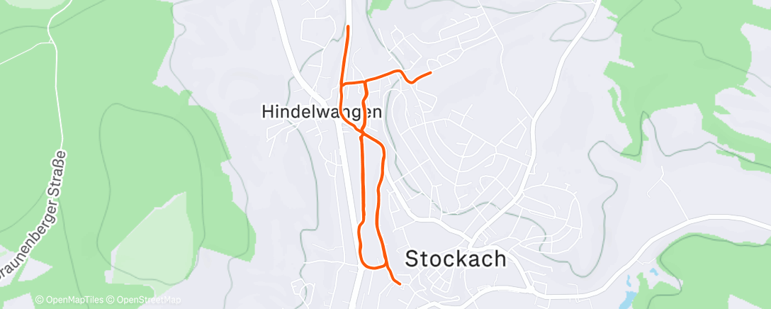 Map of the activity, Afternoon Run