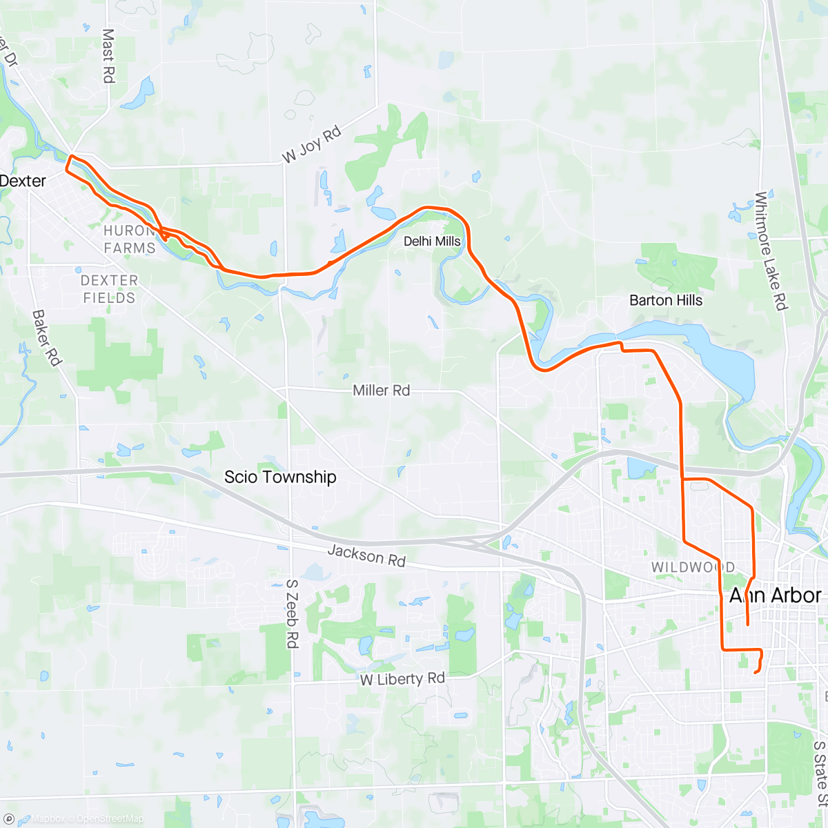 Map of the activity, Day 43: off/cross train