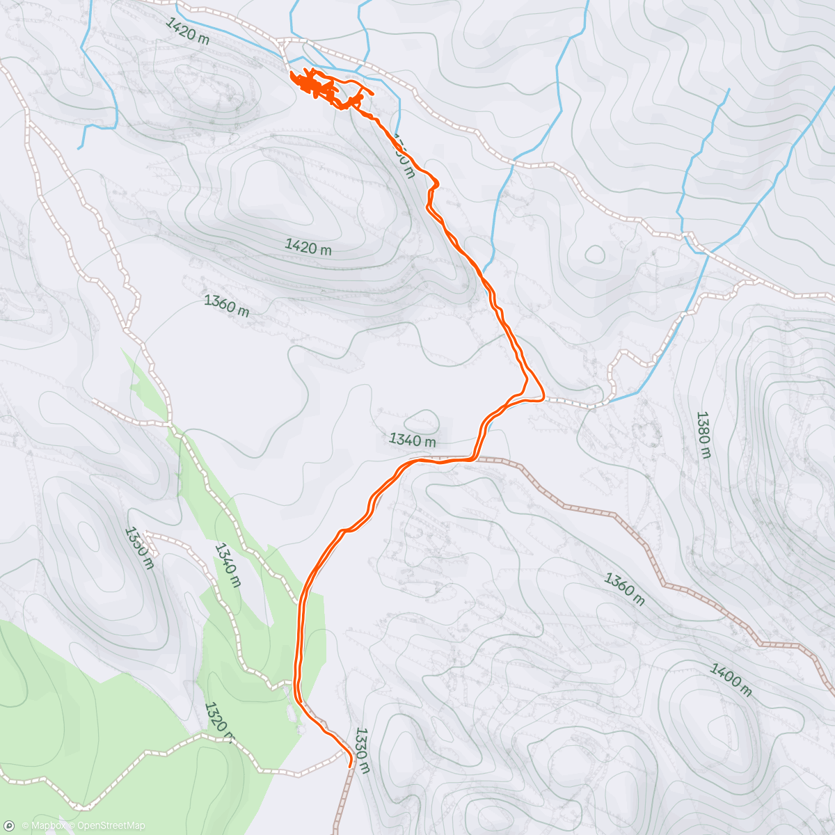 Map of the activity, A day in the Red Rock w/Aaro and friends and even squeezed a little climbing in