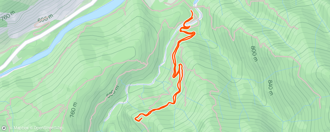 Mapa da atividade, Sessione di trail running all’ora di pranzo