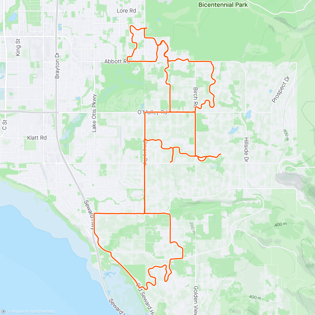 Map of the activity, Morning Nordic Ski on the boy map