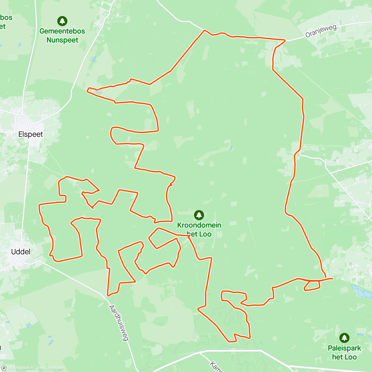 Map of the activity, Ochtendrit gravelrit Kroondomeinen