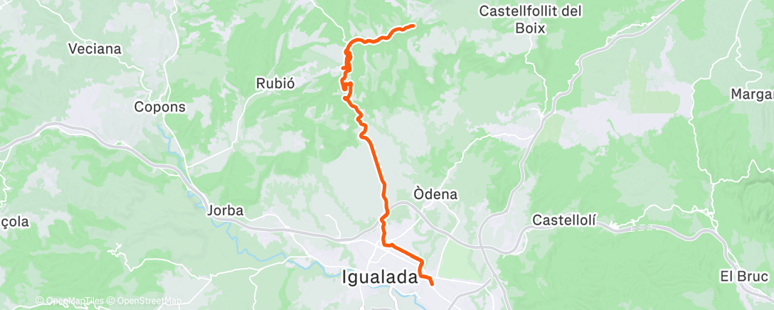 Map of the activity, Bicicleta a la hora del almuerzo