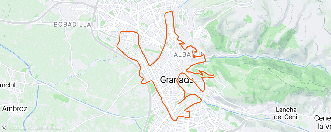 Map of the activity, 40 Media Maratón de Granada (La Alhambra está muuuu alta pa subir corriendo! 💪💪💪