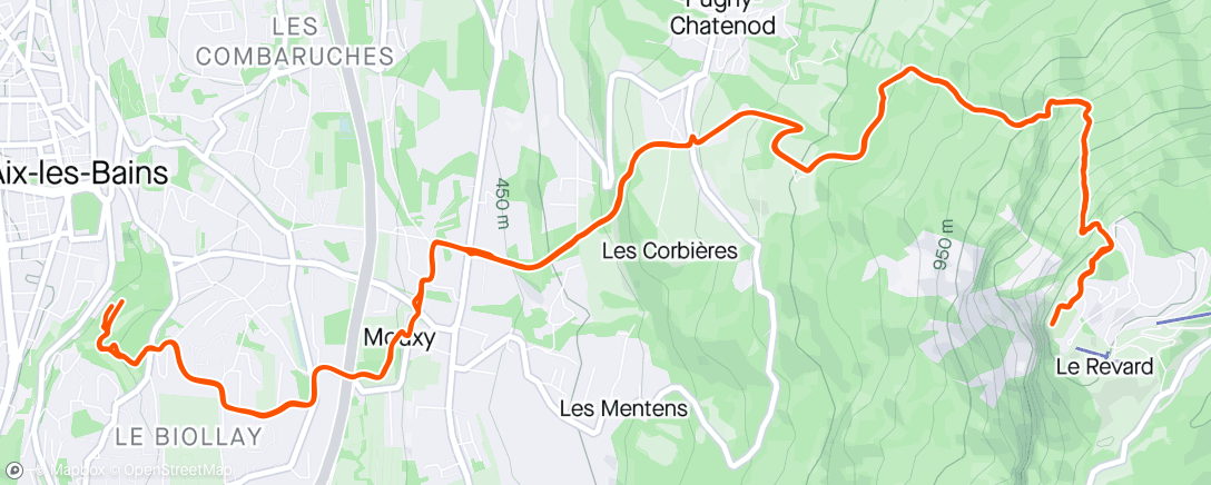 Map of the activity, 🏃TRAIL D+ 2h20 Mont Revard AR depuis Aix / endu fondamentale i1 i2