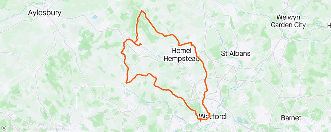 Map of the activity, Hertfordshire roads