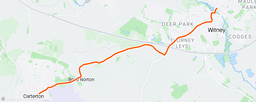 Map of the activity, Evening Ride