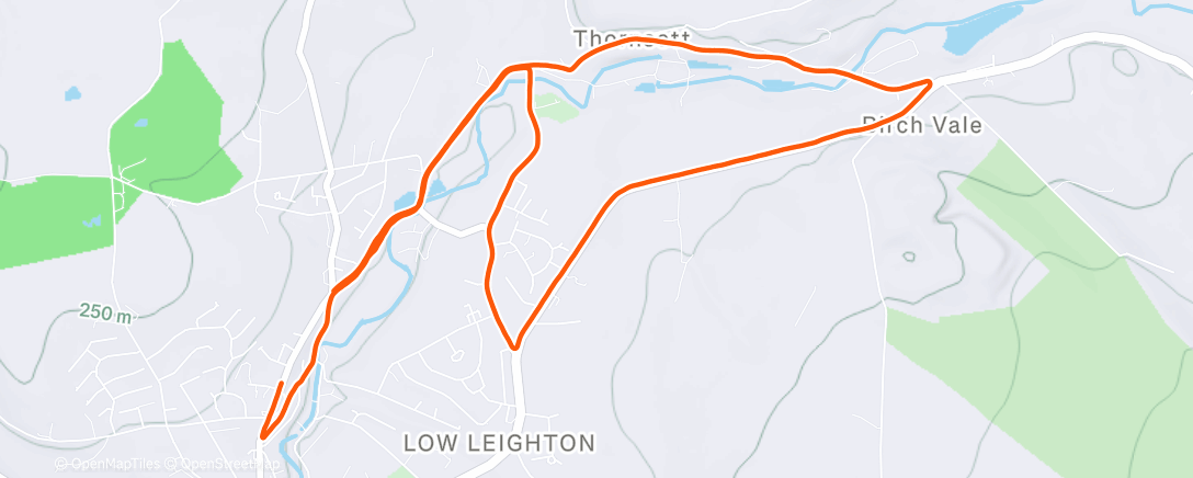 Map of the activity, Evening Run