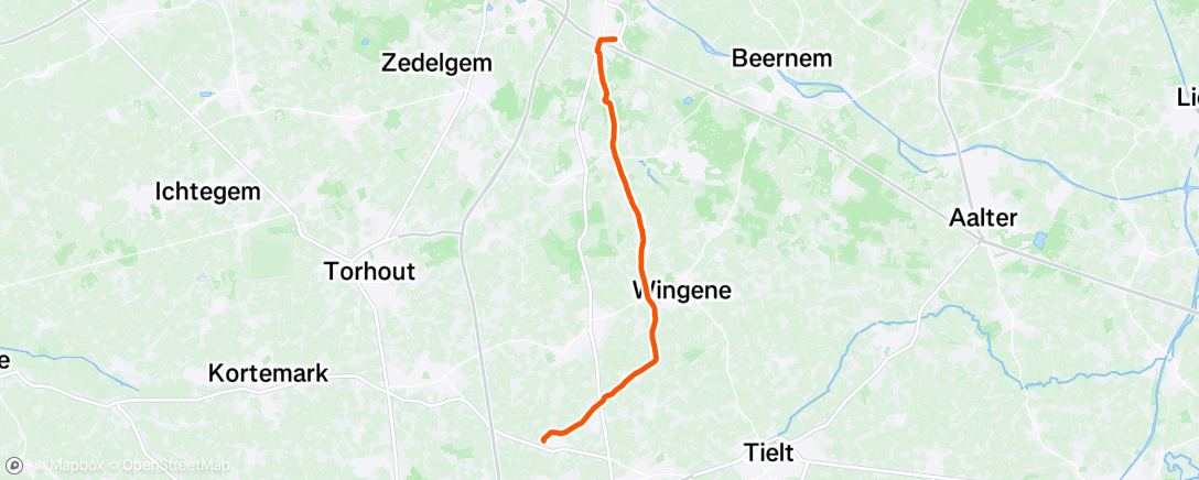 Map of the activity, Naar het werk fietsen en dan terug fietsen