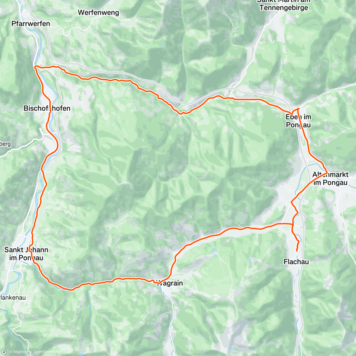 Map of the activity, Lammertal Runde