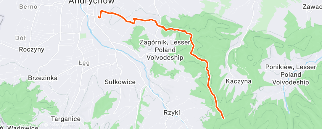 Map of the activity, Afternoon Trail Run