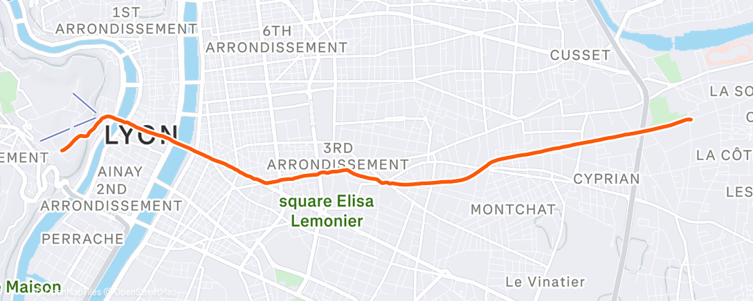 Map of the activity, Morning Run