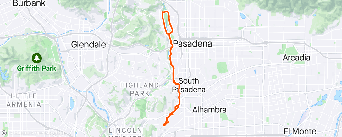 Map of the activity, Hint of Rose Bowl Ride: barely did three laps. 04/23/2024