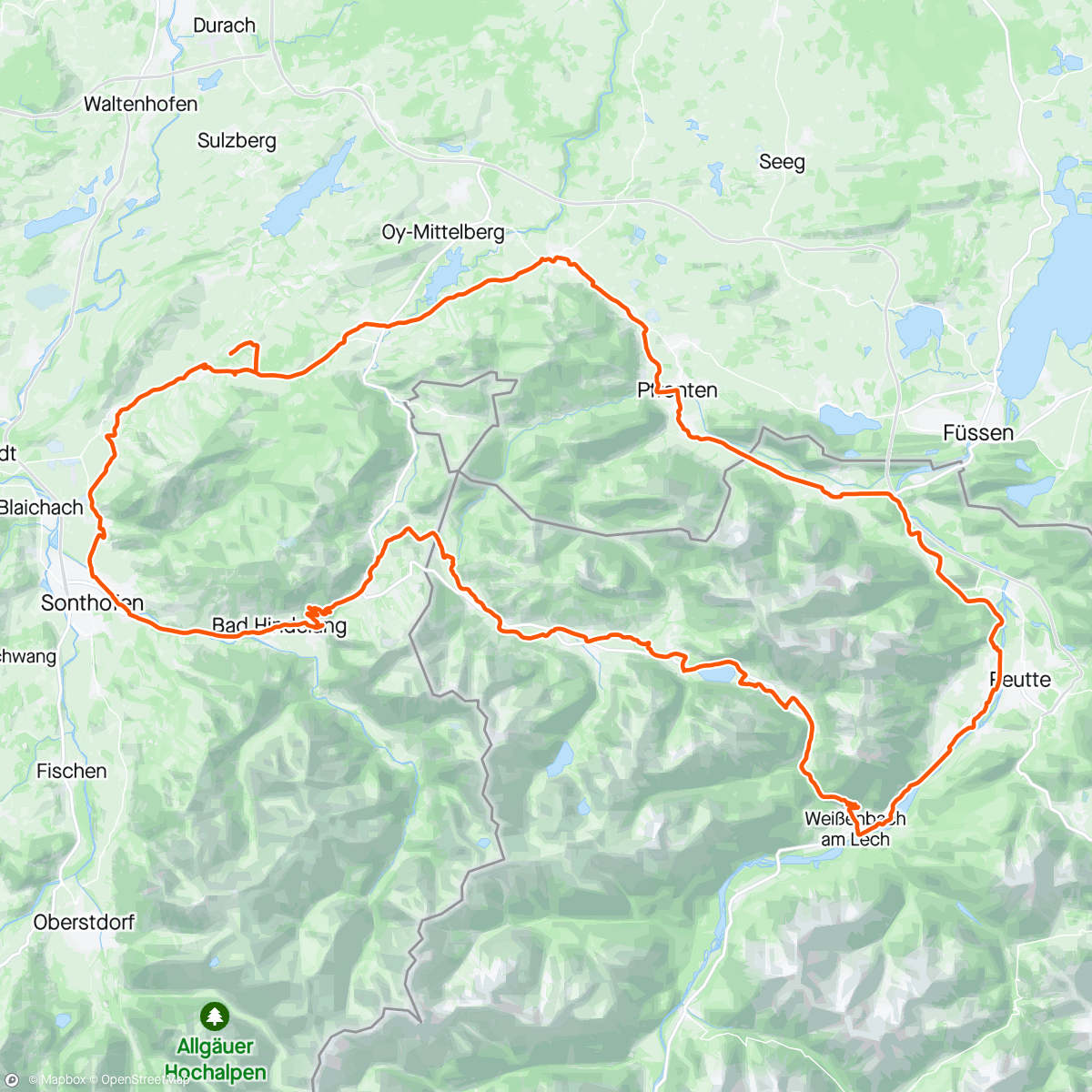 Carte de l'activité Allgäu 3  -  Thannheimer Tal