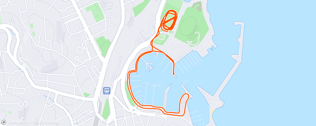 Map of the activity, Course à pied en soirée