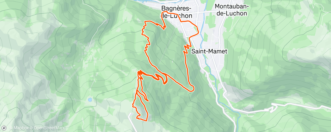 Map of the activity, Carrera de montaña a la hora del almuerzo