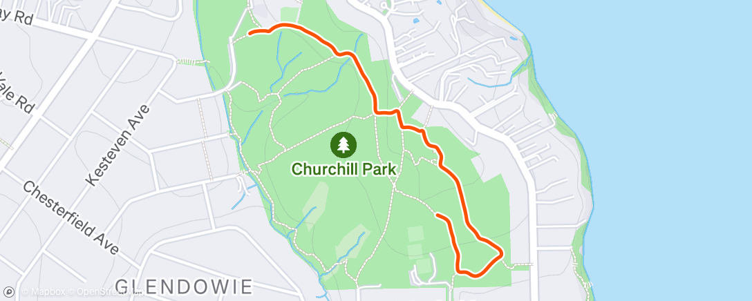 Map of the activity, Afternoon Run