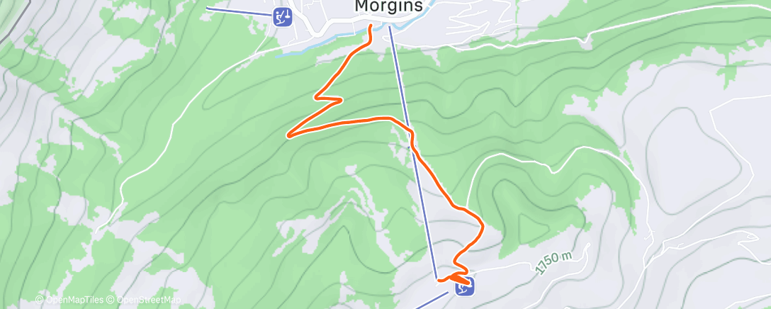 Map of the activity, Ski alpin le midi
