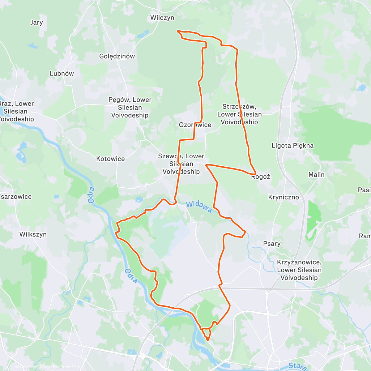 Map of the activity, Lunch Gravel Ride