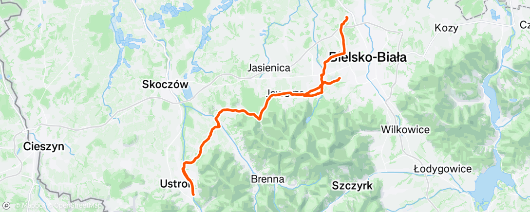 Map of the activity, Ustroń alternative track