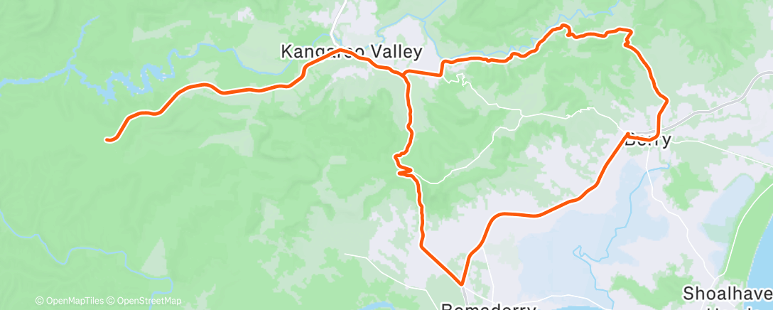 Map of the activity, 2x30mins tempo
