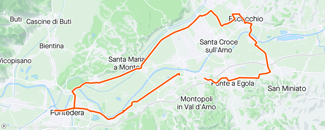 Map of the activity, Very easy coffee ride