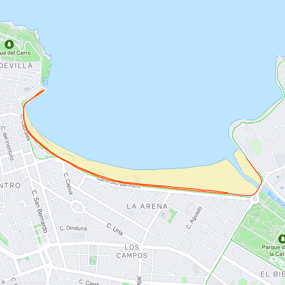 Map of the activity, Carrera a la hora del almuerzo