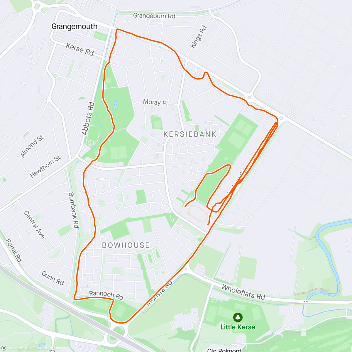 Map of the activity, Round the Houses 10k