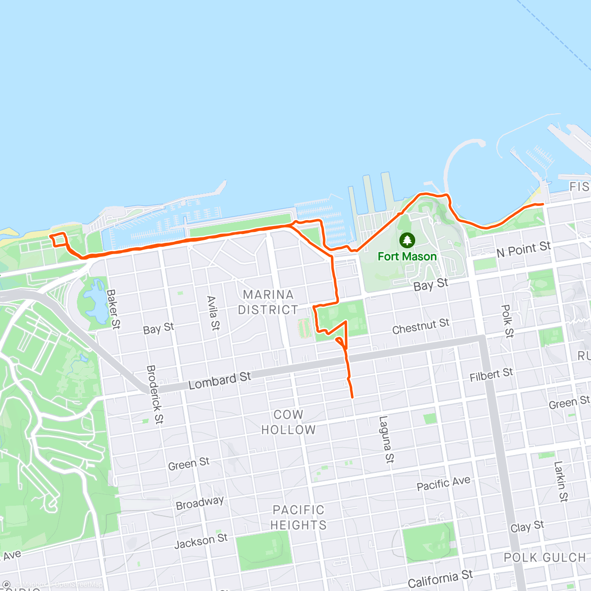 Kaart van de activiteit “Family Run/Walk in SF”