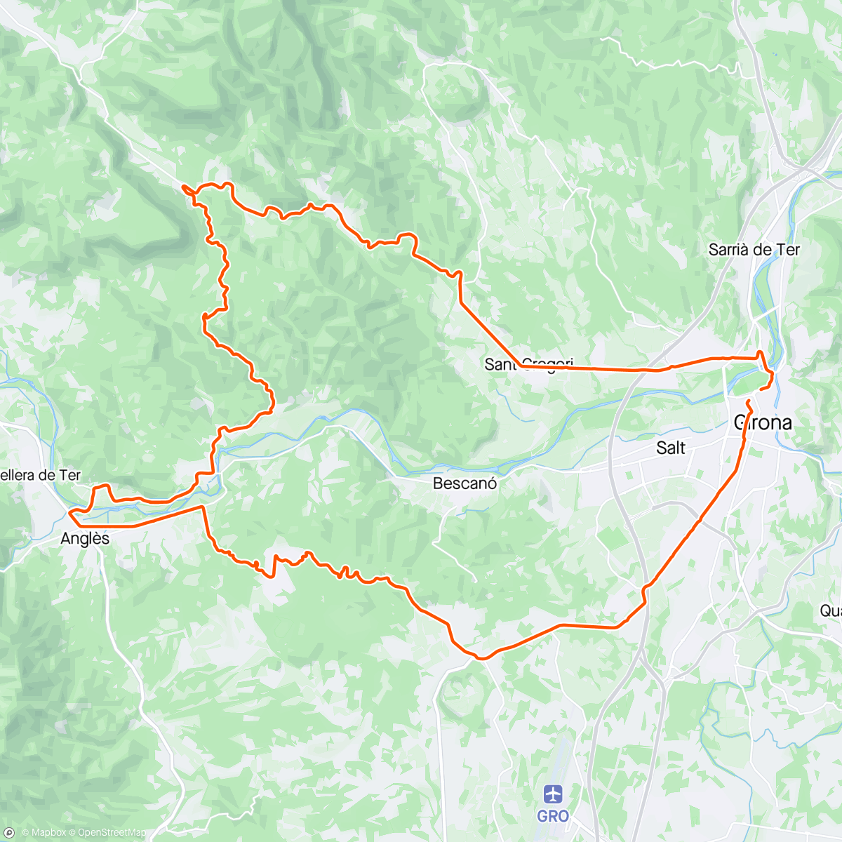 Map of the activity, Sprints to stay warm on a rainy day