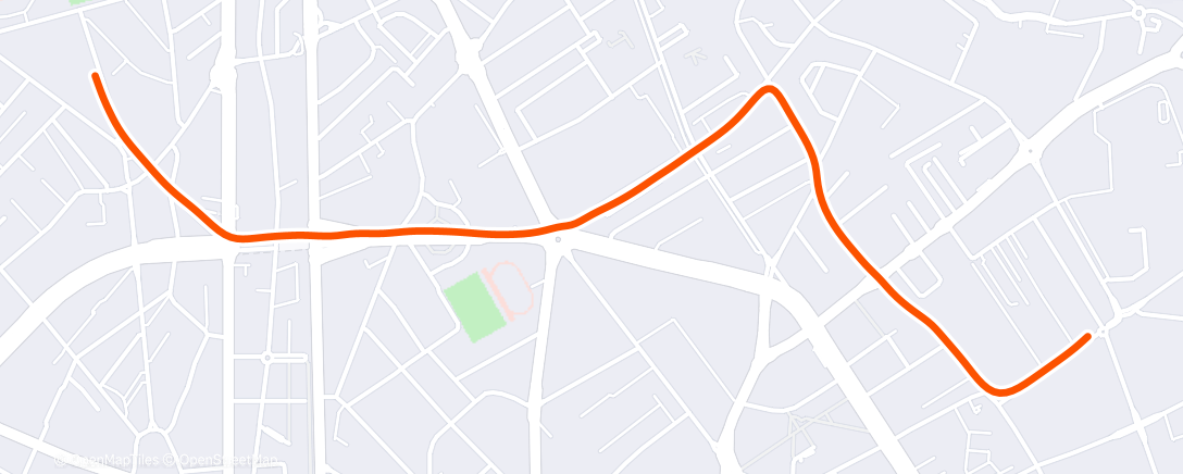 Map of the activity, Evening Run