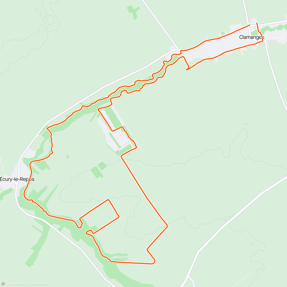 Map of the activity, Trail de Clamanges