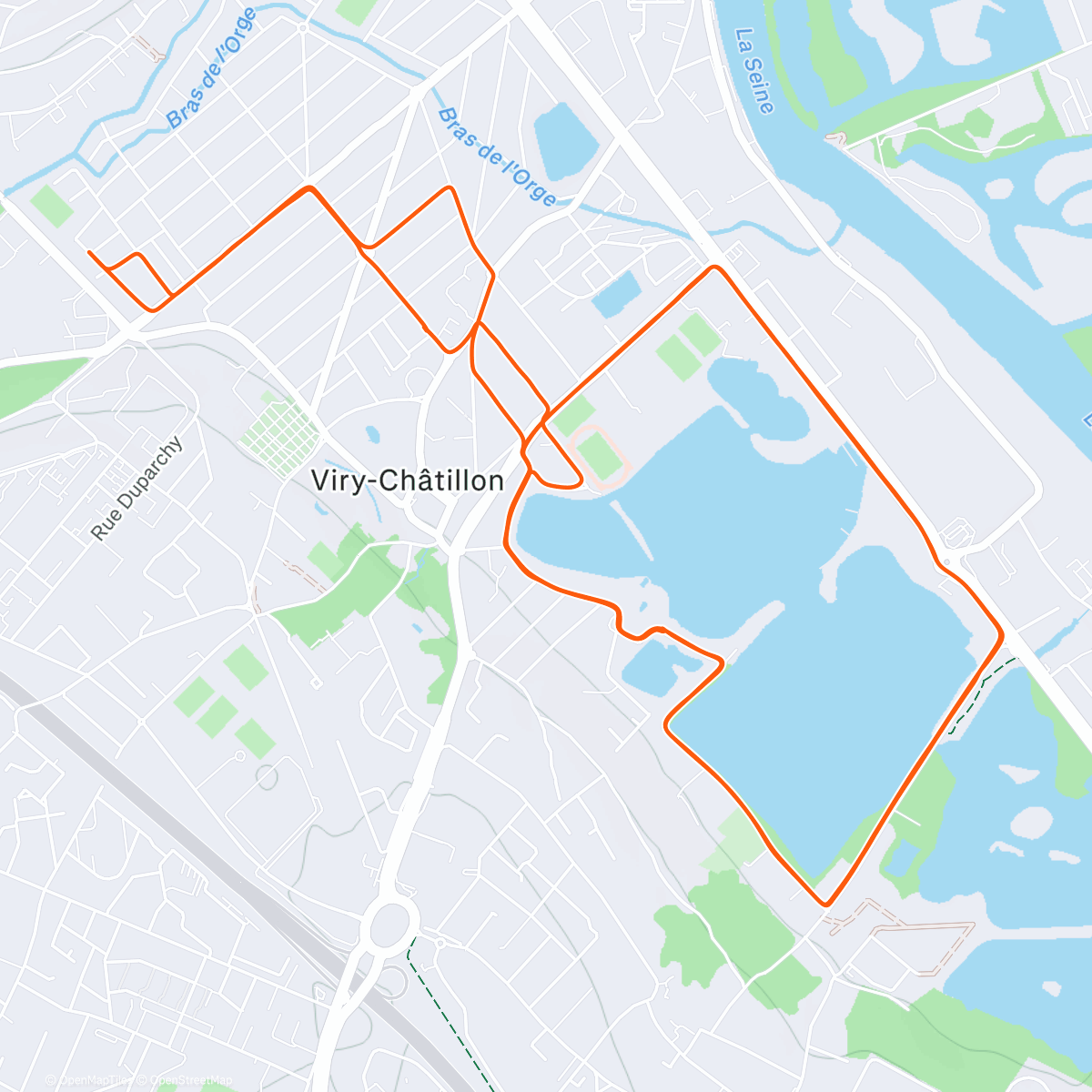 Map of the activity, 2 tours de lac en Orbéa  🚲  route, entrecoupés de pauses photos   📷  blabla  🥰