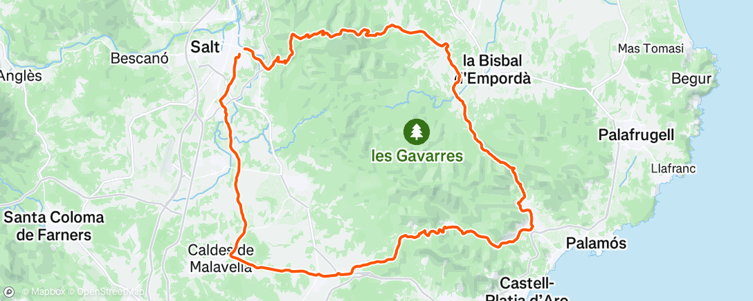 Map of the activity, Lunch Ride