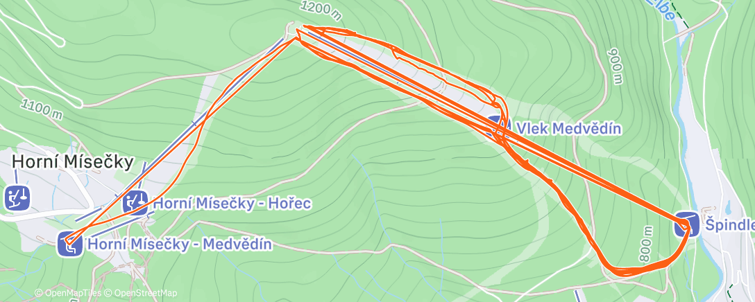 Map of the activity, Morning Alpine Ski