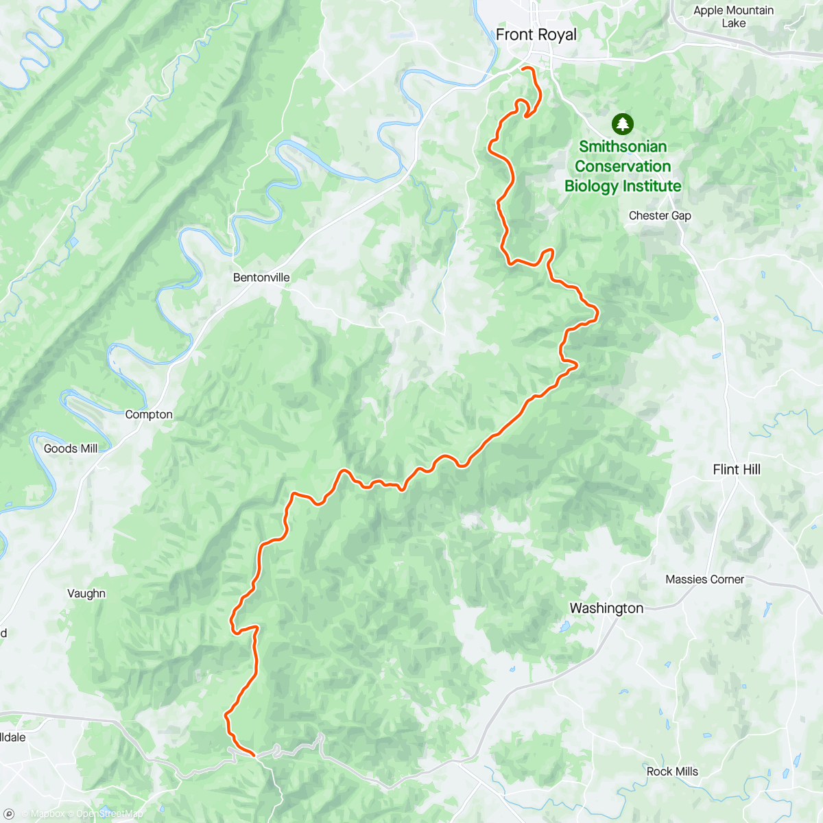 Map of the activity, Skyline Drive