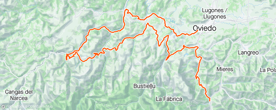 Mapa de la actividad, Etapa 1 Vuelta Asturias