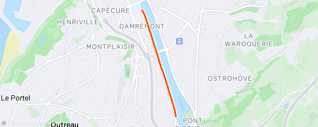 Mapa de la actividad (Course à pied le midi)