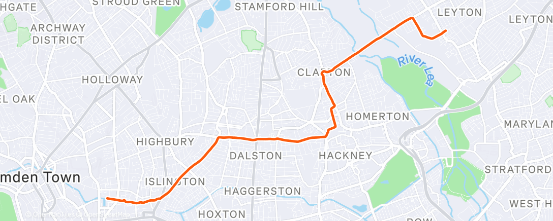 Map of the activity, Afternoon Ride