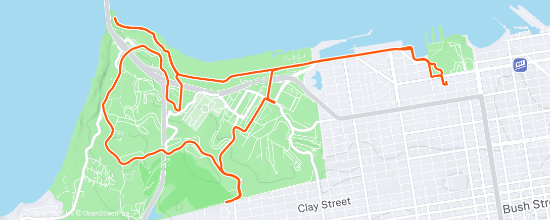 Map of the activity, Christmas Cookie(s) Shake Out - Marina / Chrissy Field / Presidio (local loop) 🍪