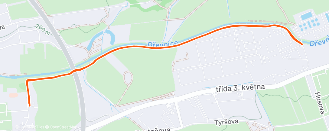 Map of the activity, Morning Run