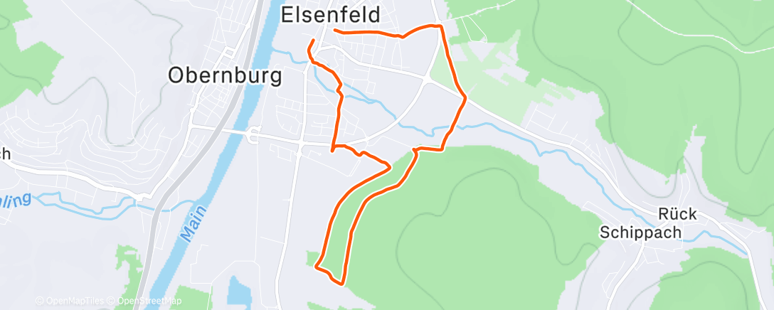 Map of the activity, Lauf am Nachmittag