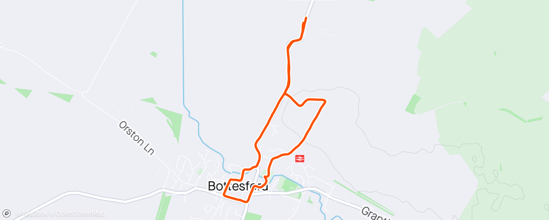 Map of the activity, Lovely run around Bottesford