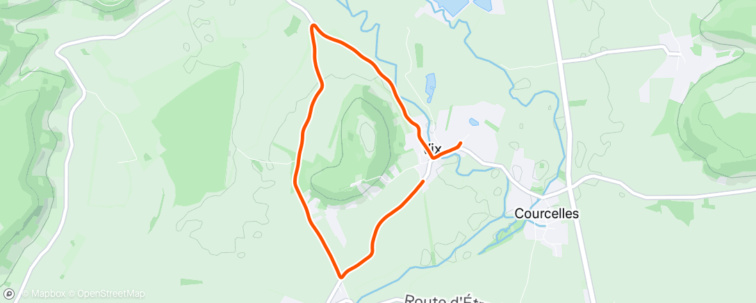 Map of the activity, Afternoon Run