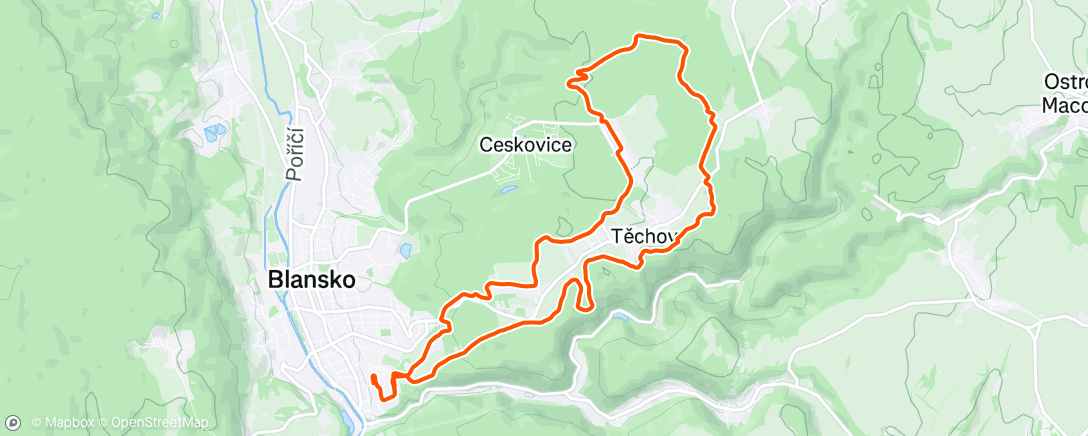 Map of the activity, Evening Trail Run