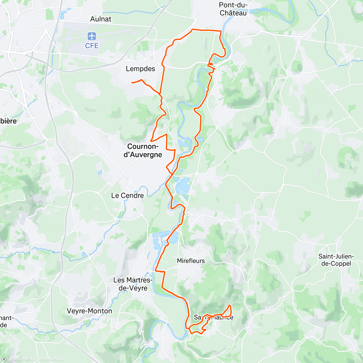 アクティビティ「Sortie VTT le matin」の地図