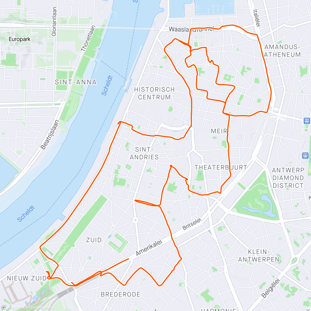 Mapa de la actividad, Volta de bicicleta vespertina