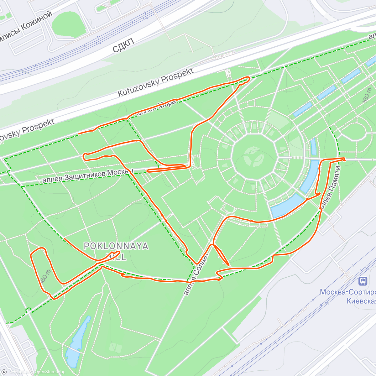 Map of the activity, Москва Урбан ГГ 40+ время 39:17