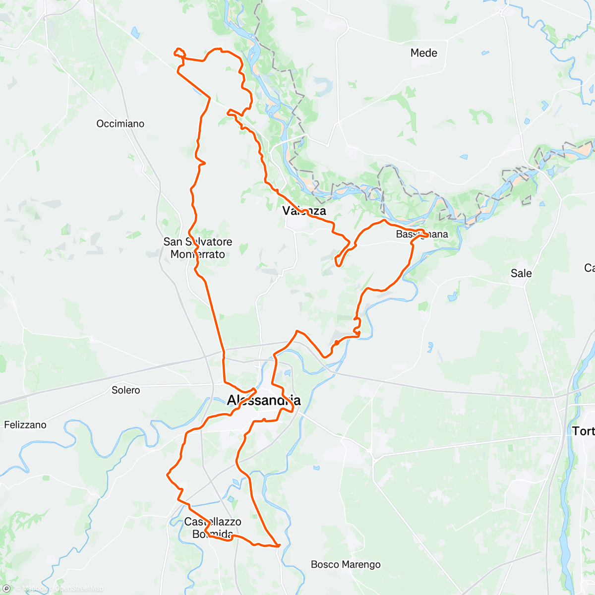 Map of the activity, Comuni Alessandrini: Ottava Tappa