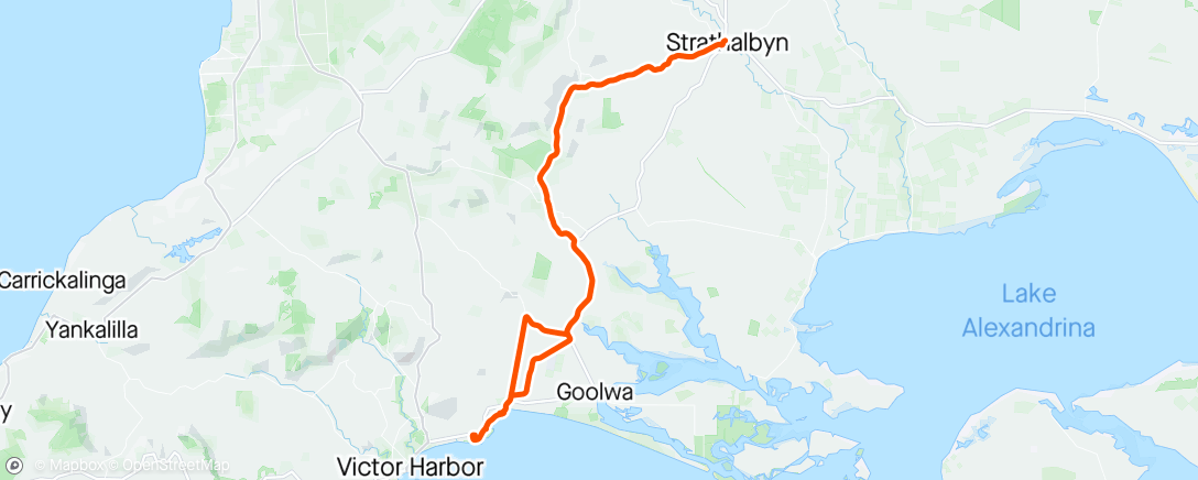 Map of the activity, CC's Middleton to Strath and back.